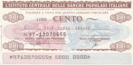 MINIASSEGNO IST.CENTR. BP ITALIANE 100 L. CEAP CONAD PS (A514---FDS - [10] Cheques Y Mini-cheques