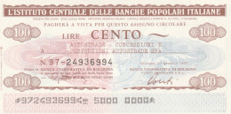 MINIASSEGNO IST.CENTR. BP ITALIANE 100 L. AUTOSTRADE (A498---FDS - [10] Checks And Mini-checks