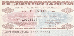 MINIASSEGNO IST.CENTR. BP ITALIANE 100 L. ASS COMM LODI (A489---FDS - [10] Chèques