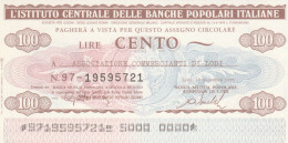 MINIASSEGNO IST.CENTR. BP ITALIANE 100 L. ASS COMM LODI (A479---FDS - [10] Checks And Mini-checks