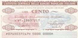 MINIASSEGNO IST.CENTR. BP ITALIANE 100 L. GRUPPO INDUSTR LODIGIANI (A486---FDS - [10] Checks And Mini-checks