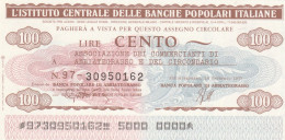 MINIASSEGNO IST.CENTR. BP ITALIANE 100 L. AS COMM ABBIATEGRASSO (A477---FDS - [10] Cheques Y Mini-cheques