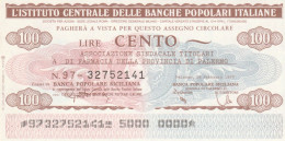 MINIASSEGNO IST.CENTR. BP ITALIANE 100 L. ASS FARMACIA PA (A482---FDS - [10] Cheques Y Mini-cheques