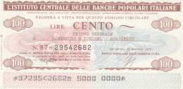 MINIASSEGNO IST.CENTR. BP ITALIANE 100 L. UN COMM AG (A462---FDS - [10] Cheques Y Mini-cheques