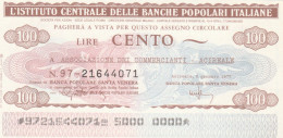 MINIASSEGNO IST.CENTR. BP ITALIANE 100 L. ASS COMM ACIREALE (A468---FDS - [10] Checks And Mini-checks