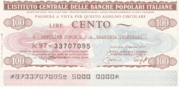 MINIASSEGNO IST.CENTR. BP ITALIANE 100 L. OFFICINE ZUMIN (A458---FDS - [10] Assegni E Miniassegni