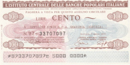 MINIASSEGNO IST.CENTR. BP ITALIANE 100 L. OFFICINE ZUMIN (A460---FDS - [10] Chèques