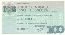 MINIASSEGNO ICBB 100 L. BANCA DI DESIO (A436---FDS - [10] Checks And Mini-checks