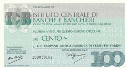 MINIASSEGNO ICBB 100 L. CARPANO (A440---FDS - [10] Checks And Mini-checks