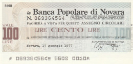 MINIASSEGNO BANCA POPOLARE NOVARA 100 L. ASS DETTAGLIANTI TESSILI MI (A415---FDS - [10] Cheques Y Mini-cheques