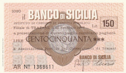 MINIASSEGNO BANCO DI SICILIA 150 L. ASS COMM TP (A340---FDS - [10] Assegni E Miniassegni