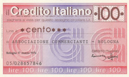 MINIASSEGNO CREDITO ITALIANO 100 L. ASS COMM BO (A296---FDS - [10] Assegni E Miniassegni