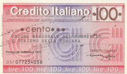MINIASSEGNO CREDITO ITALIANO 100 L. UN COMM TOSCANA (A295---FDS - [10] Scheck Und Mini-Scheck