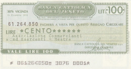 MINIASSEGNO BANCA CATTOLICA VENETO 100 L. ASS COMM MESTRE (A229---FDS - [10] Checks And Mini-checks