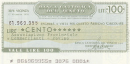 MINIASSEGNO BANCA CATTOLICA VENETO 100 L. ASS COMM ROVIGO (A200---FDS - [10] Cheques Y Mini-cheques