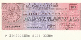 MINIASSEGNO SAN PAOLO TORINO 100 L. ASS COMM PROV GE (A111---FDS - [10] Cheques Y Mini-cheques