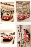 Lot Of 4 Art Cards Of FERRARI At LE MANS  - Artiste:Francois Bruere - CPM - Le Mans