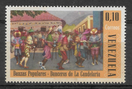 VENEZUELA 1966 TRADITIONAL DANCES REGIONAL COSTUMES LA CANDELARIA MINT - Venezuela