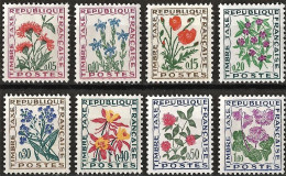 France 1964/71 - Mi P98/105 - YT T 95/102 ( Postage Due : Flowers ) MNH** Complete Set - 1960-.... Nuovi