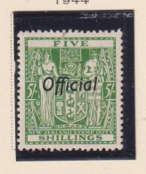 NEW ZEALAND  - 1944 Official Arms 5s Hinged Mint - Officials