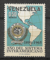 VENEZUELA 1965 YEAR OF THE INTERAMERICAN SYSTEM MAPS OEA OAS MNH - Venezuela
