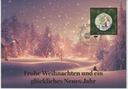 Liechtenstein Christmas Card 2023 - Snow - Night - Lettres & Documents
