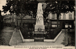 CPA Monument élevé à La Mémoire Des Enfants De Nanterre Morts Pour La France - Monuments Aux Morts