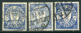 DANZIG 1925-31 Arms Definitive 35 Pf. All Three Shades, Used.. Michel Spez.  215a,b,c  €15.80 - Used