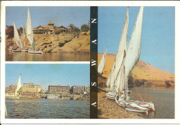 Aswan, Assuan (Egitto, Egypt) The River Nile, Views, Vues, Vedute Barche A Vela Sul Nilo, Voiles - Assouan