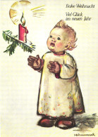 ILLUSTRATION, M.I. HUMMEL, CONTEMPLATING, NR. 817, CHILD, CANDLE, CHRISTMAS, NEW YEAR, SIGNED, POSTCARD - Hummel