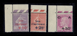 CAISSE D'ARMOTISSEMENT 1928 - TP N°249/251 XX MNH LUXE - 1927-31 Caisse D'Amortissement