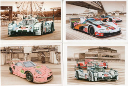 Lot Of 4 Art Cards Of PORSCHE At LE MANS  - Artiste:Francois Bruere - CPM - Le Mans