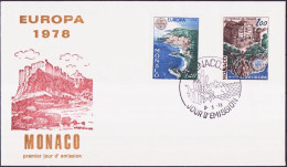 Europa CEPT 1978 Monaco FDC1 Y&T N°1139 à 1140 - Michel N°1319A à 1320A - 1978