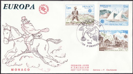 Europa CEPT 1979 Monaco FDC2 Y&T N°1186 à 1188 - Michel N°1375A à 1377A - 1979