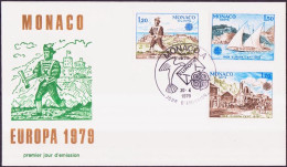 Europa CEPT 1979 Monaco FDC5 Y&T N°1186 à 1188 - Michel N°1375A à 1377A - 1979