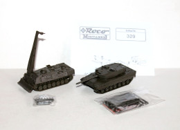 ROCO MINITANKS HO N°257 BERGEPANZER 2 + N°329 LEOPARD 2, MILITAIRE CHAR COMBAT TANK MODELE REDUIT (1712.41) - Carri Armati