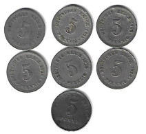 *germany Lot 5 Pfennig  1897a+1905a+1906e+1908f+1912a+1915d+1918a (lot5) - 5 Pfennig