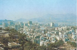 MACAU- BIRD'S EYEVIEW, SHOWING COMMUNIST CHINA IN THE BACKGROUND PPC, PRIVATE TOURIST COMPANY PRINTING - Macao