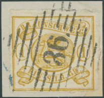 BRAUNSCHWEIG 14A BrfStk, 1865, 1 Sgr. Gelbocker, Durchstochen 16, Nummernstempel 36 (SALDER), Pracht, Mi. (180.-) - Braunschweig