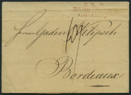 HAMBURG-VORPHILA 1807, B.G.D. HAMBURG, L3 Auf Brief Nach Bordeaux, Waagerechter Registraturbug Sonst Pracht - Altri & Non Classificati