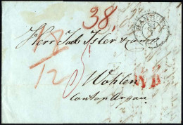 HAMBURG-VORPHILA 1846, HAMBURG, K2 Auf Brief Nach Wohlen (Schweiz) Mit Rotem L1 WP, Pracht - Prefilatelia