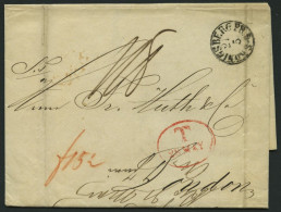 HAMBURG - GRENZÜBERGANGSSTEMPEL 1844, T 28 MAY, In Rot Auf Brief Von Königsberg Nach London, Feinst - Prephilately