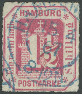 HAMBURG 21 O, 1866, 11/2 S. Karmin, Feinst (kleiner Durchstichmangel), Gepr. U.a. W. Engel, Mi. 160.- - Hamburg (Amburgo)