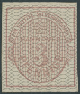 HANNOVER 8b , 1856, 3 Pf. Karmin, Grau Genetzt, Falzrest, Pracht, Mi. 500.- - Hanovre