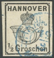 HANNOVER 17y O, 1860, 1/2 Gr. Schwarz, Pracht, Mi. 250.- - Hanover