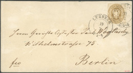 LÜBECK 12 BRIEF, 1863, 4 S. Mittelolivbraun Auf Brief Nach Berlin, Rückseitige Lasche Nicht Vollständig, Feinst, R!, Sig - Lubeck