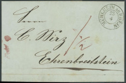 PREUSSEN MÜHLHEIM AM RHEIN, K2 Auf Brief (1847) Mit Inhalt Nach Ehrenbreitstein, Etwas Fleckiger Prachtbrief - Prefilatelia