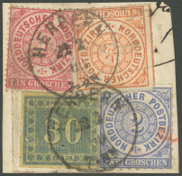 PREUSSEN 21 BrfStk, 22.2.69, 30 Sgr. Dunkelgrünlichblau Mit 3 Werten Norddeutscher Postbezirk ( Mi.Nr. 3,5,16) Auf Brief - Otros & Sin Clasificación