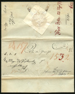 SACHSEN Sachsen 1844, Vorphilabrief - Postvorschussbrief Von Leipzig Nach Borna Auf Wasserzeichenpapier, Rechts Oben Kro - Sachsen