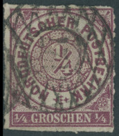 SACHSEN NDP 1 O, 127 (RODA) Auf 1/4 Gr. Braunviolett, Feinst - Saxony